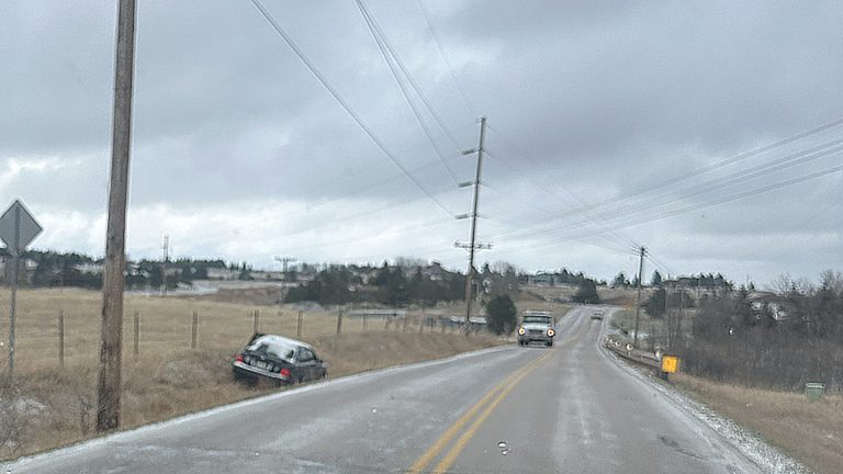 Rapid City Car in Ditch