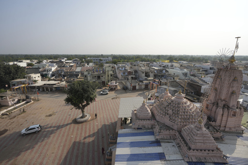 FILE - An aerial view of Dingucha village in Gandhinagar, India, Tuesday, Nov. 12, 2024. (AP Photo/Ajit Solanki, File)
