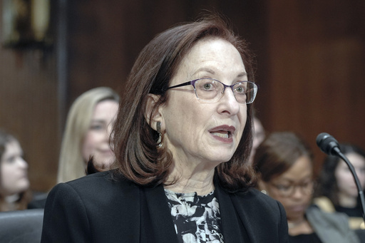 FILE - Shira Perlmutter, Register of Copyrights and Director of the U.S. Copyright Office, testifies during a Senate Judiciary Subcommittee on Intellectual Property oversight hearing of the United States Copyright Office, Nov. 13, 2024, on Capitol Hill in Washington. (AP Photo/Mariam Zuhaib, file)