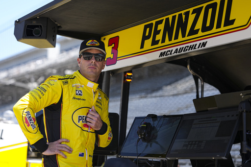 Scott McLaughlin, of New Zealand, waits for the start of practice for the Indianapolis 500 auto race at Indianapolis Motor Speedway in Indianapolis, Sunday, May 18, 2025. (AP Photo/Michael Conroy)