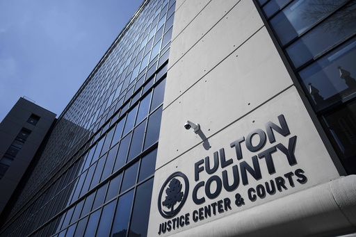 The Fulton County Superior Courthouse is seen, March 14, 2024, in Atlanta. (AP Photo/Mike Stewart)