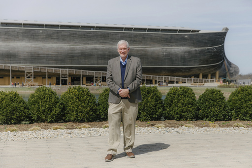 Ken Ham, founder of Answers in Genesis, poses for a portrait at the Ark Encounter in Williamstown, Ky., Friday, March 21, 2025. (AP Photo/Madeleine Hordinski)