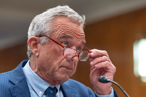 Health and Human Services Secretary Robert F. Kennedy Jr., testifies before a Senate Committee on Appropriations subcommittee hearing to examine proposed budget estimates for fiscal year 2026 for the Department of Health and Human Services, on Capitol Hill, Tuesday, May 20, 2025, in Washington. (AP Photo/Manuel Balce Ceneta)