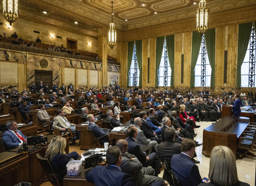 FILE - Gov. Jeff Landry speaks during the start of the special session in the House Chamber on Monday, Jan. 15, 2024, in Baton Rouge, La. (Michael Johnson/The Advocate via AP, Pool,File)