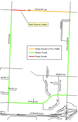 country road closure