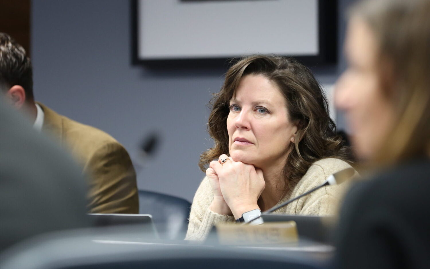 State Sen. Taffy Howard, R-Rapid City, listens to a presentation during a South Dakota legislative budget committee meeting on Jan. 15, 2025, at the Capitol in Pierre. (Joshua Haiar/South Dakota Searchlight)