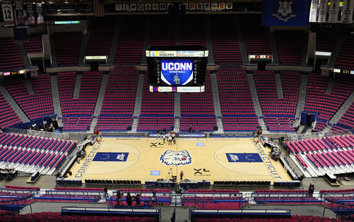FILE - This Feb. 18, 2013, file photo shows the XL Center arena in Hartford, Conn. (AP Photo/Jessica Hill, file)