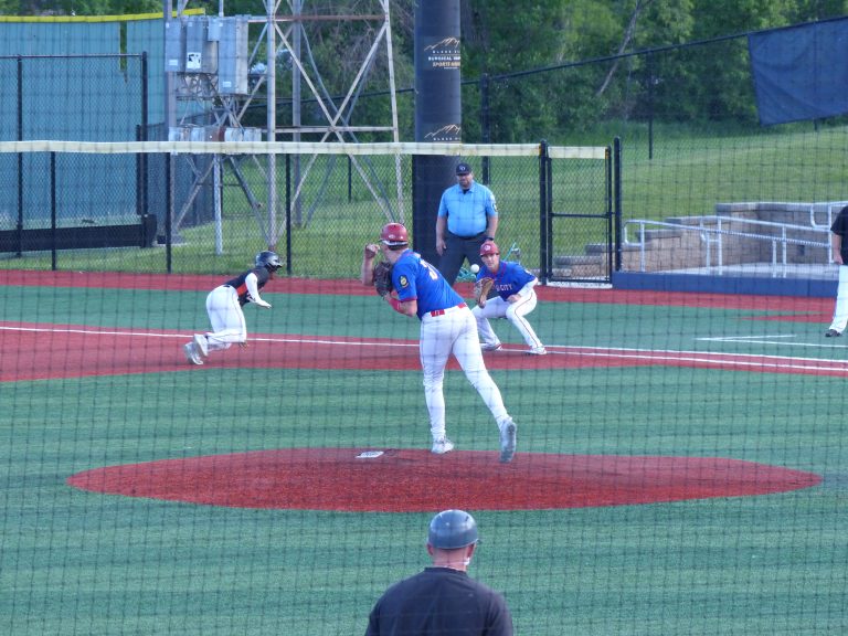 Jadon Moreno stops someone from stealing the base