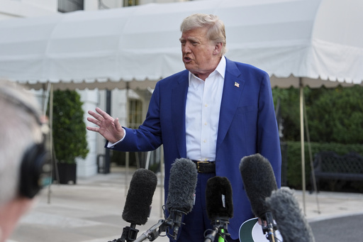 President Donald Trump speaks with reporters before boarding Marine One on the South Lawn of the White House, Tuesday, June 24, 2025, on his way to The Hague, to join world leaders gathering in the Netherlands for a two-day NATO summit. (AP Photo/Evan Vucci)