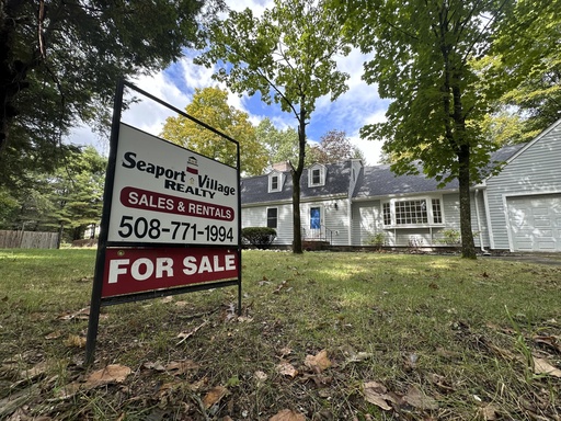 FILE - A home for sale in Sudbury, Mass., is shown on Sunday, Sept. 22, 2024. (AP Photo/Peter Morgan, File)