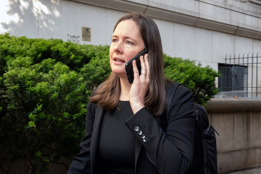 FILE - Assistant U.S. Attorney Maurene Comey is outside court during the Sean "Diddy" Combs' sex trafficking trial, June 3, 2025. (AP Photo/Ted Shaffrey, File)