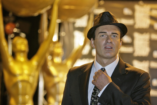 FILE - Actor and host of the ceremony, Julian McMahon arrives at the 2007 World Music Awards at the Monte Carlo Sporting Club in Monaco, Sunday, Nov. 4, 2007 (AP Photo/Luca Bruno, File)