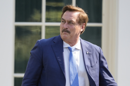 MyPillow CEO Mike Lindell exits the West Wing of the White House, Thursday, July 3, 2025, in Washington. (AP Photo/Mark Schiefelbein)