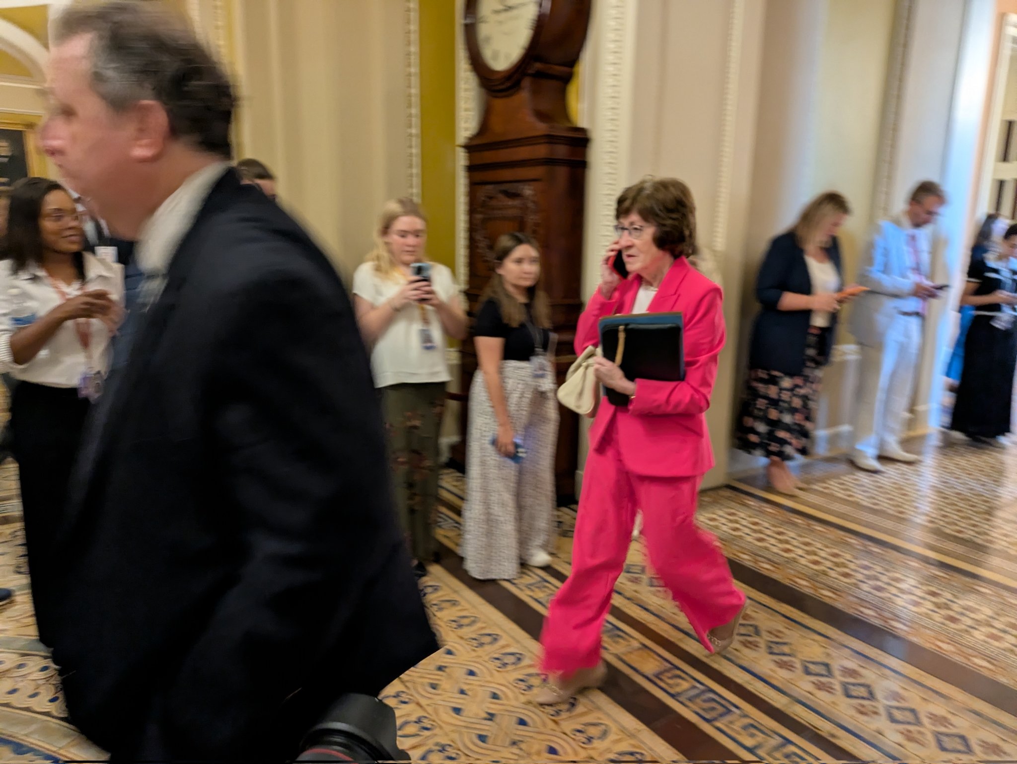 U.S. Sen. Susan Collins, a Maine Republican, walks into the Senate chamber on July 1, 2025. (Photo by Ashley Murray/States Newsroom)