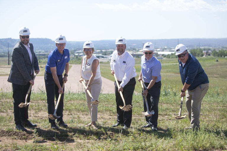 From left to right: Rapid City Mayor Jason Salamun, Linn Evans – CEO, Marne Jones – SVP & Chief Utility Officer, Wes Ashton – VP of South Dakota & Wyoming Utilities, Derek Silbaugh – Director of Generation Engineering & Environmental Services, Mark Lux – VP of Generation