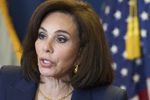 U.S. Attorney for the District of Columbia Jeanine Pirro speaks during a newss conference first about the indictment of an alleged Haitian gang leader and then about murders in Washington in 2024 and 2025, Tuesday, Aug. 12, 2025, at the U.S. Attorney's office in Washington. (AP Photo/Jacquelyn Martin)