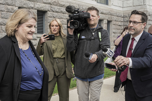 FILE - Milwaukee County Circuit Judge Hannah Dugan leaves the federal courthouse after a hearing in Milwaukee on Thursday, May 15, 2025. (AP Photo/Andy Manis, File)