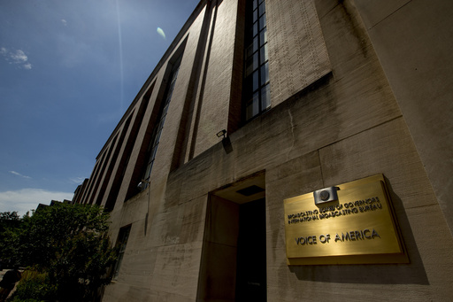 FILE - The Voice of America building is photographed June 15, 2020, in Washington. (AP Photo/Andrew Harnik, File)