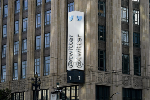 FILE - Twitter headquarters is shown in San Francisco, Nov. 4, 2022. (AP Photo/Jeff Chiu, File)