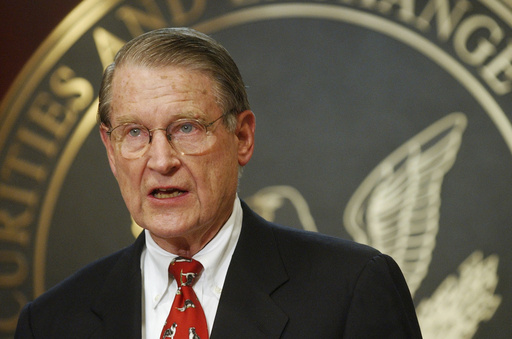 FILE - Former FBI and CIA head William H. Webster speaks to reporters in Washington, Oct. 25, 2002. (AP Photo/Lawrence Jackson, File)
