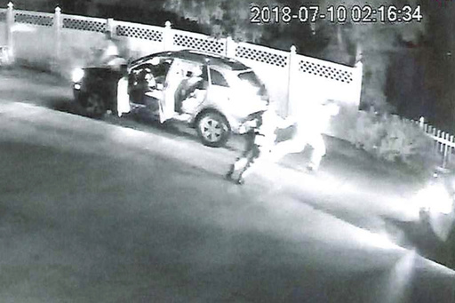 In this image from surveillance video obtained by the Louisiana State Police, Trooper Kasha Domingue confronts Clifton “Scotty” Dilley in Baton Rouge, La., early July 10, 2018. (Louisiana State Police/U.S. District Court via AP)