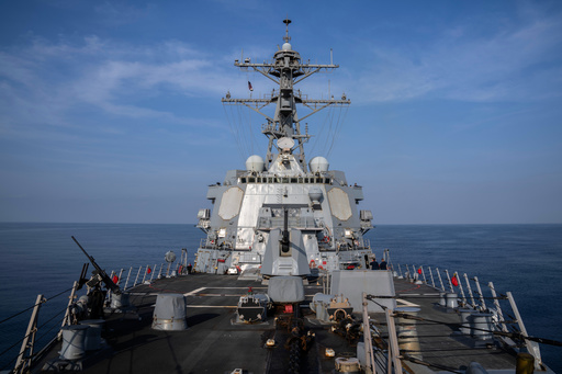FILE - View of the U.S.S. Gravely (DDG 107) destroyer, Feb. 13, 2024. (AP Photo/Bernat Armangue, File)