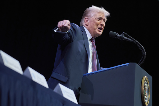 President Donald Trump speaks to the White House Religious Liberty Commission during an event at the Museum of the Bible, Monday, Sept. 8, 2025, in Washington. (AP Photo/Evan Vucci)