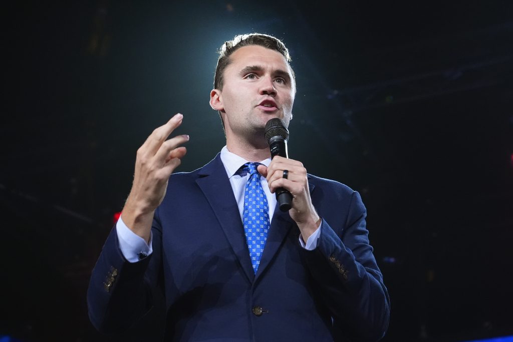 Turning Point USA Founder Charlie Kirk speaks at a Turning Point event prior to Republican vice presidential nominee Sen. JD Vance, R-Ohio, speaking, Sept. 4, 2024, in Mesa, Ariz. (AP Photo/Ross D. Franklin, File)