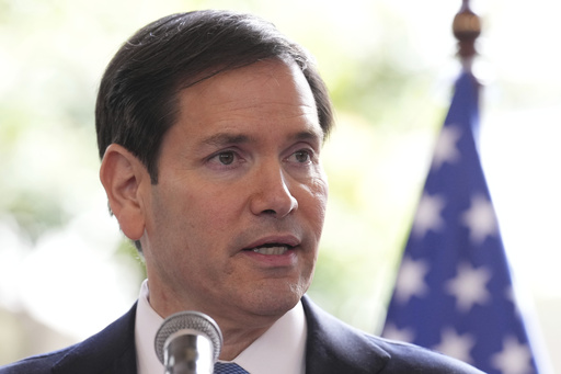 Secretary of State Marco Rubio speaks during a joint news conference with Ecuador's Foreign Minister Gabriela Sommerfeld at the Palacio de Carondelet, in Quito, Ecuador, Thursday, Sept. 4, 2025. (AP Photo/Jacquelyn Martin, Pool)