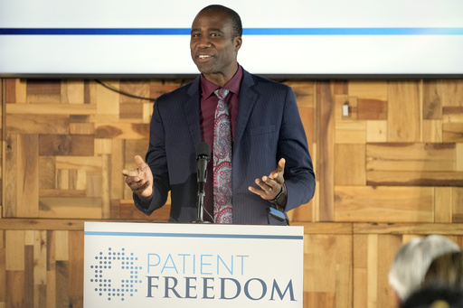 FILE - Florida Department of Health Surgeon General Dr. Joseph Ladapo speaks during a Patient Freedom news conference on March 5, 2025, in Tampa, Fla. (AP Photo/Chris O'Meara, File)