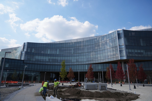 The site of the future Ford World Headquarters is seen under construction, Thursday, Sept. 11, 2025, in Dearborn, Mich. (AP Photo/Ryan Sun)