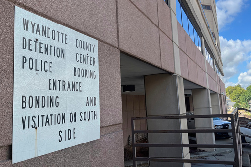 The Wyandotte County Detention Center is photographed on Friday, Sept. 19, 2025 in Kansas City, Kansas. (AP Photo/Heather Hollingsworth)