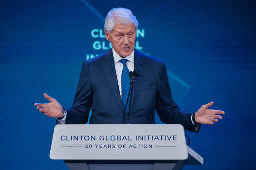 Former U.S. President Bill Clinton speaks during the Clinton Global Initiative, on Wednesday, Sept. 24, 2025, in New York. (AP Photo/Andres Kudacki)