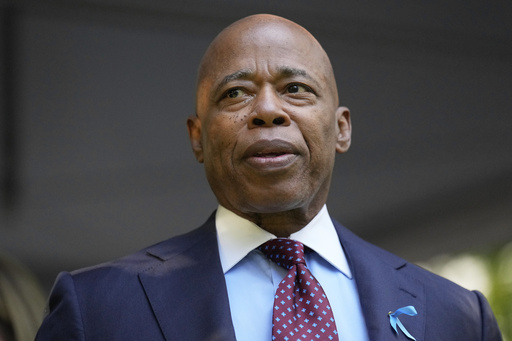 NYC mayor Eric Adams attends the ceremony to mark the 24th anniversary of the 9/11 attacks, Thursday, Sept. 11, 2025, in New York. (AP Photo/Seth Wenig)