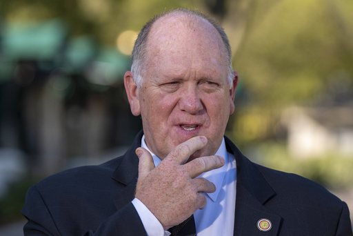 White House border czar Tom Homan speaks with reporters at the White House, Monday, Sept. 8, 2025, in Washington. (AP Photo/Alex Brandon)