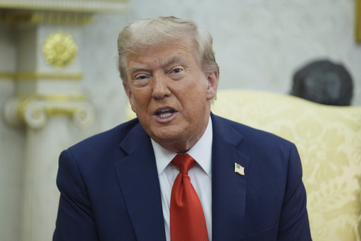 President Donald Trump speaks during a meeting with Polish President Karol Nawrocki in the Oval Office of the White House, Wednesday, Sept. 3, 2025, in Washington. (AP Photo/Evan Vucci)