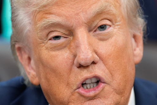President Donald Trump speaks in the Oval Office of the White House, Tuesday, Sept. 30, 2025, in Washington. (AP Photo/Alex Brandon)