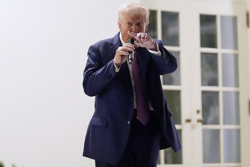 President Donald Trump speaks at a dinner in the Rose Garden of the White House, Friday, Sept. 5, 2025, in Washington. (AP Photo/Alex Brandon)