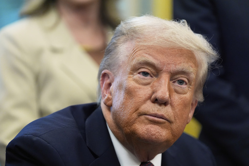 President Donald Trump speaks in the Oval Office of the White House, Monday, Sept. 15, 2025, in Washington. (AP Photo/Alex Brandon)