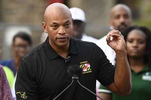Maryland Gov. Wes Moore speaks during a news conference, Friday, Sept. 5, 2025, in Baltimore. (AP Photo/Nick Wass)