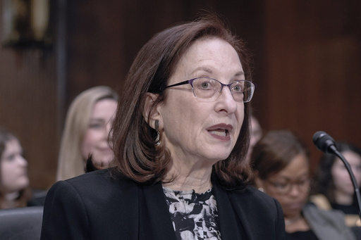 FILE - Shira Perlmutter, Register of Copyrights and Director of the U.S. Copyright Office, testifies during a Senate Judiciary Subcommittee on Intellectual Property oversight hearing of the United States Copyright Office, Nov. 13, 2024, on Capitol Hill in Washington. (AP Photo/Mariam Zuhaib, file)