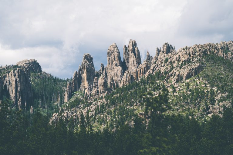 Beautiful spires rock formations in Custer State Park along the Needles Highway South Dakota