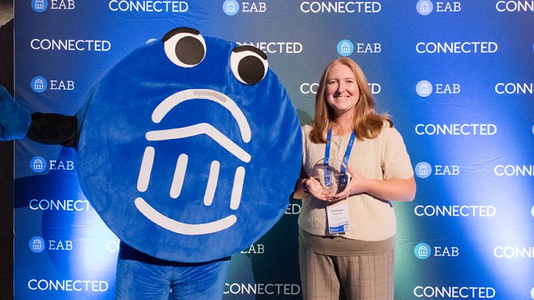 EAB named South Dakota Mines the winner of its Return on Education award, which recognizes an institution that has seen significant and measurable results from its efforts to help students persist, graduate and thrive. EAB presented Corinne Heiberger, the university’s interim associate vice president of student success and director of career services, with the award at CONNECTED25, a three-day gathering of thousands of student success leaders from progressive community colleges as well as four-year colleges and universities.