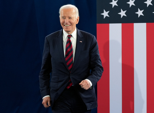 FILE - President Joe Biden walks out to speak at the International African American Museum in Charleston, S.C., Sunday, Jan. 19, 2025. (AP Photo/Stephanie Scarbrough, File)