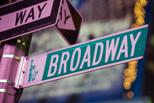 FILE - A Broadway street sign appears in Times Square, in New York on Jan. 19, 2012. (AP Photo/Charles Sykes, File)