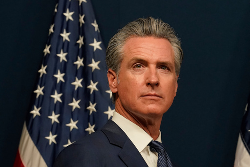FILE - California Gov. Gavin Newsom at a press conference to discuss the measures approved by the legislature to redraw the state's Congressional districts and put new maps before voters in a special election, in Sacramento, Calif., Aug. 21, 2025. (AP Photo/Rich Pedroncelli, File)Gavin NEwsom