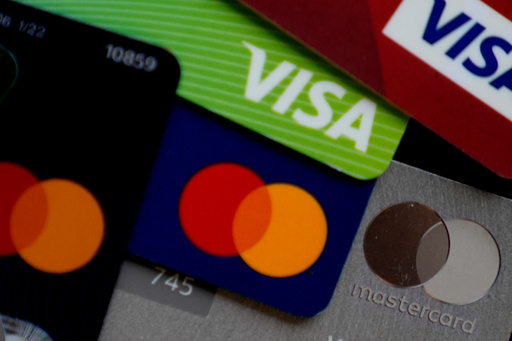 FILE - Several VISA and MASTER credit cards are shown in Buffalo Grove, Ill., Feb. 8, 2024. (AP Photo/Nam Y. Huh, File)