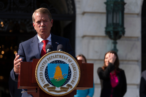 FILE - Nebraska Gov. Jim Pillen, speaks during a news conference at the Department of Agriculture to rollout the USDA'S National Farm Security Action Plan in Washington, July 8, 2025. (AP Photo/Manuel Balce Ceneta, File)