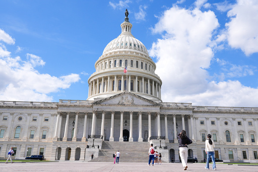 The U.S. Capitol is seen, Thursday, Oct. 2, 2025, in Washington. (AP Photo/Mariam Zuhaib)