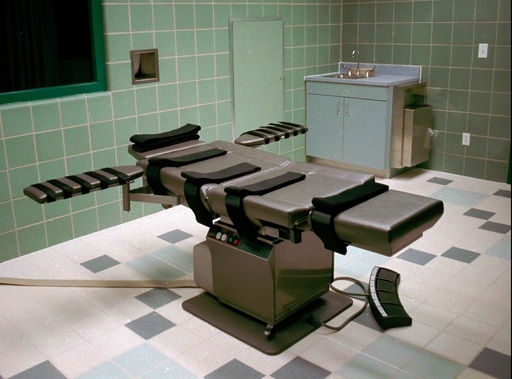 FILE - The interior of the U.S. Penitentiary execution room is seen March 22, 1995, in Terre Haute, Ind. (AP Photo/Chuck Robinson, File)